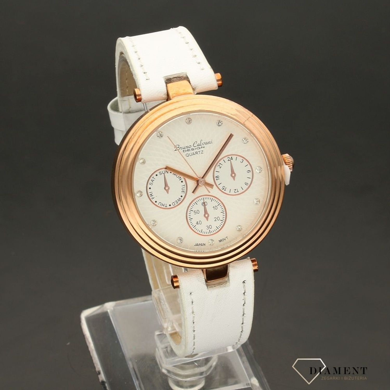 Zegarek damski Bruno Calvani BC7264 GOLD biały pasek.jpg